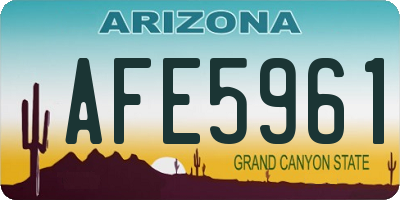 AZ license plate AFE5961