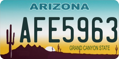 AZ license plate AFE5963