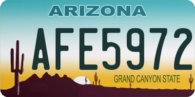 AZ license plate AFE5972