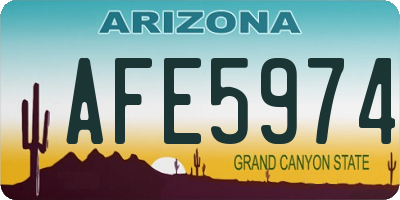 AZ license plate AFE5974