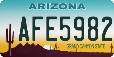 AZ license plate AFE5982