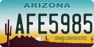 AZ license plate AFE5985