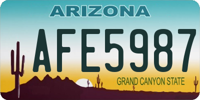 AZ license plate AFE5987
