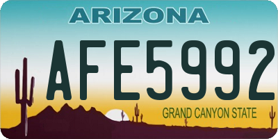 AZ license plate AFE5992