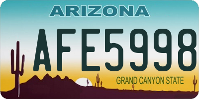 AZ license plate AFE5998