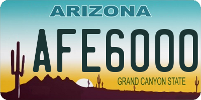 AZ license plate AFE6000