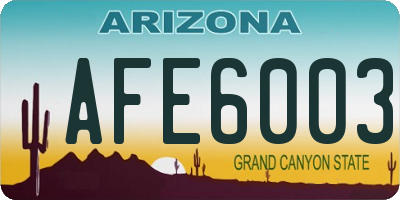 AZ license plate AFE6003