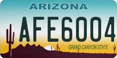 AZ license plate AFE6004