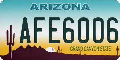 AZ license plate AFE6006