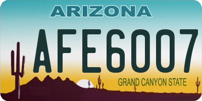AZ license plate AFE6007