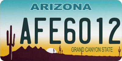 AZ license plate AFE6012