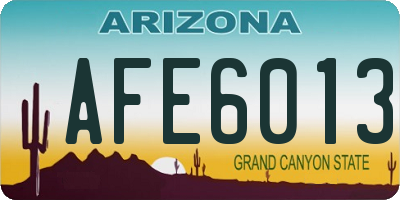 AZ license plate AFE6013