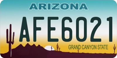 AZ license plate AFE6021