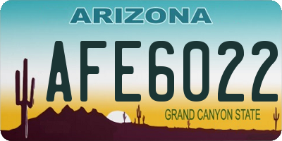 AZ license plate AFE6022