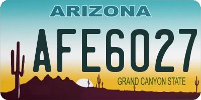 AZ license plate AFE6027