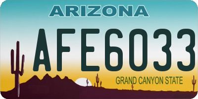 AZ license plate AFE6033