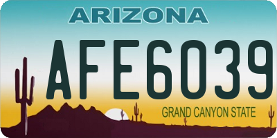 AZ license plate AFE6039