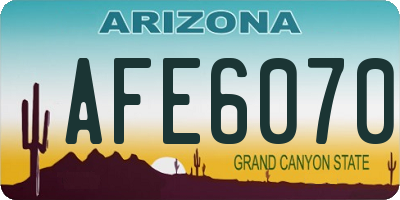 AZ license plate AFE6070
