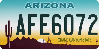 AZ license plate AFE6072