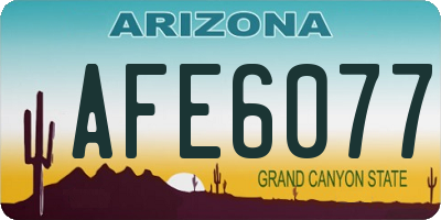 AZ license plate AFE6077