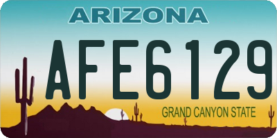 AZ license plate AFE6129
