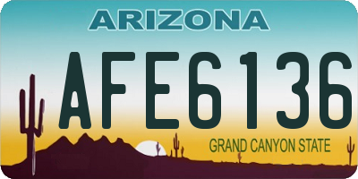 AZ license plate AFE6136