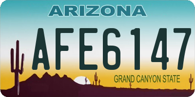 AZ license plate AFE6147