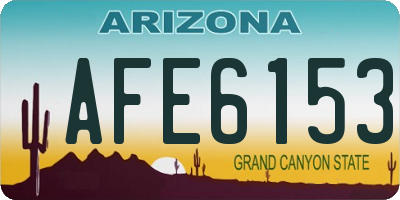 AZ license plate AFE6153