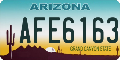 AZ license plate AFE6163