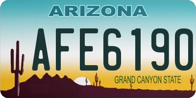 AZ license plate AFE6190