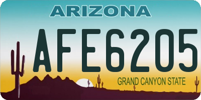 AZ license plate AFE6205