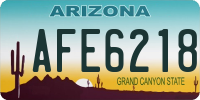 AZ license plate AFE6218