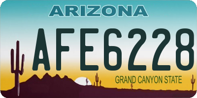 AZ license plate AFE6228