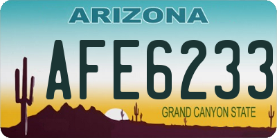 AZ license plate AFE6233