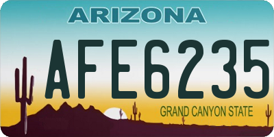 AZ license plate AFE6235