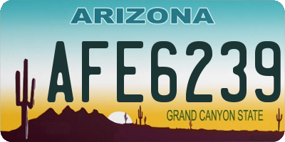 AZ license plate AFE6239