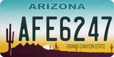 AZ license plate AFE6247