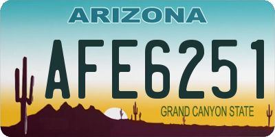 AZ license plate AFE6251