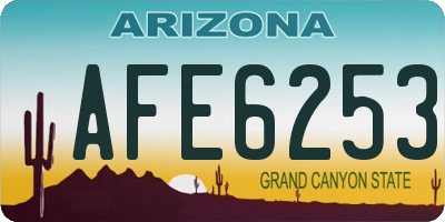 AZ license plate AFE6253
