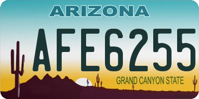 AZ license plate AFE6255