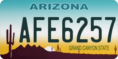 AZ license plate AFE6257