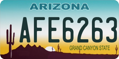 AZ license plate AFE6263