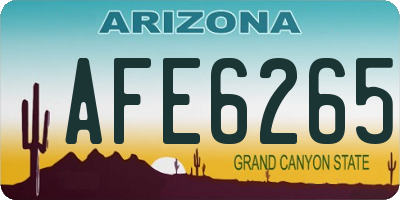 AZ license plate AFE6265