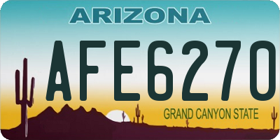 AZ license plate AFE6270