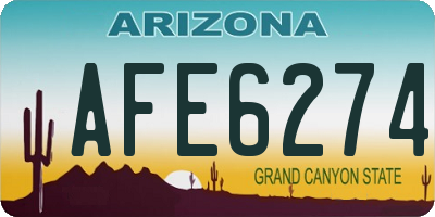 AZ license plate AFE6274