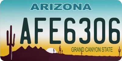 AZ license plate AFE6306