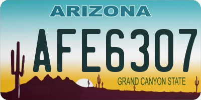 AZ license plate AFE6307