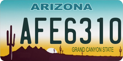 AZ license plate AFE6310