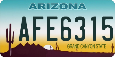 AZ license plate AFE6315