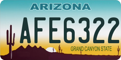 AZ license plate AFE6322
